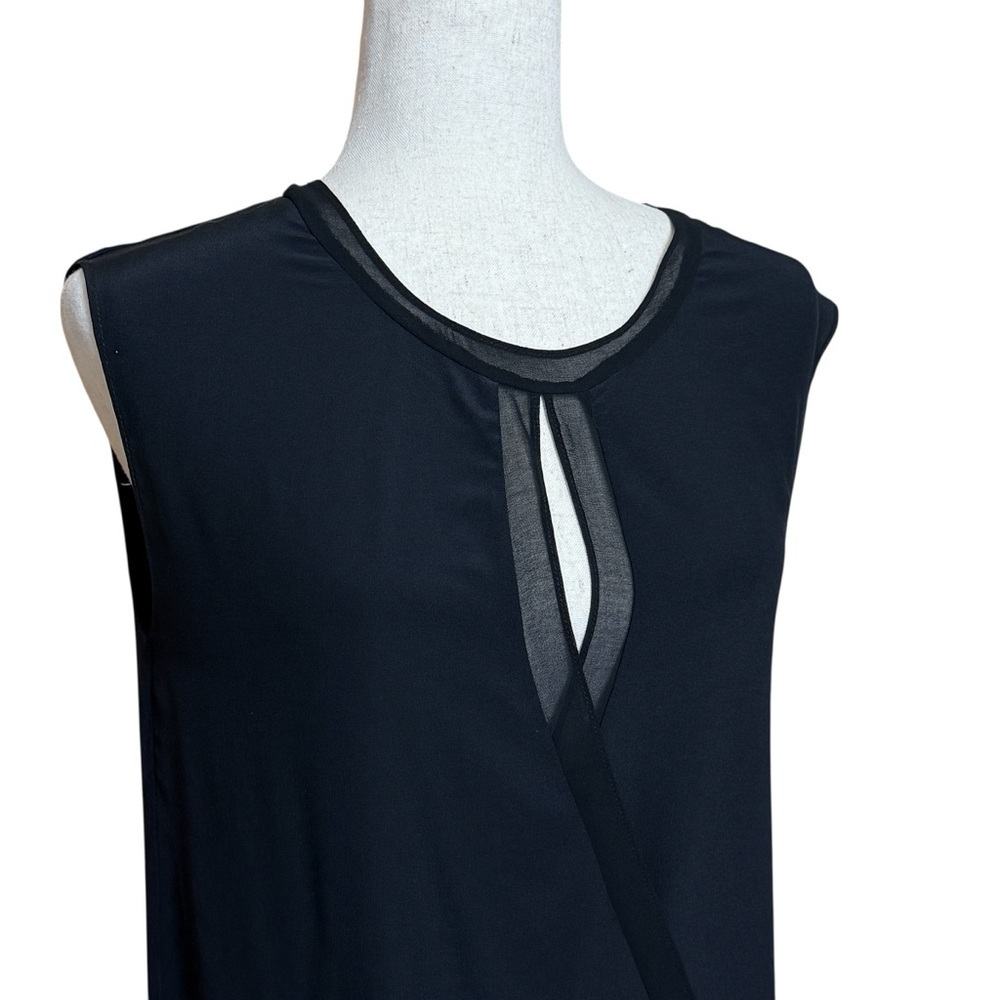 Anthropology Bailey 44 Elegant Black Faux Wrap Sleeveless Silk Top Size XS #1687 - Picture 2 of 6